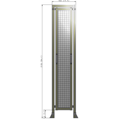 E5-2135-0450-0150-GYMTK GUARDING PANEL 2135MM TALL X 450MM WIDE 1'' MESH