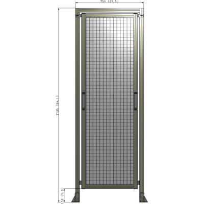 E5-2135-0750-0150-GYMTK GUARDING PANEL 2135MM TALL X 750MM WIDE 1'' MESH