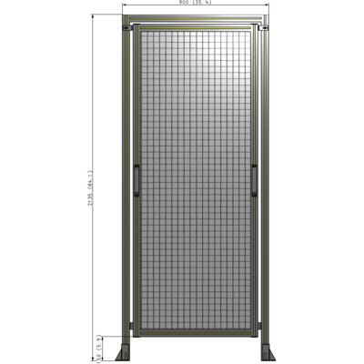 E5-2135-0900-0150-GYMTK GUARDING PANEL 2135MM TALL X 900MM WIDE 1'' MESH