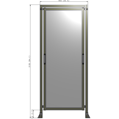 E5-2135-0900-0150-GYPTK GUARDING PANEL 2135MM TALL X 900MM WIDE 1/4'' POLYCARBONATE