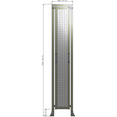 E5-2400-0450-0150-GYMTA GUARDING PANEL 2400MM TALL X 450MM WIDE 1'' MESH