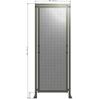 E5-2400-0900-0150-GYMTK GUARDING PANEL 2400MM TALL X 900MM WIDE 1'' MESH