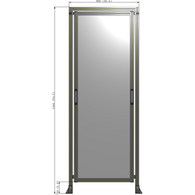 E5-2400-0900-0150-GYPTA GUARDING PANEL 2400MM TALL X 900MM WIDE 1/4'' POLYCARBONATE