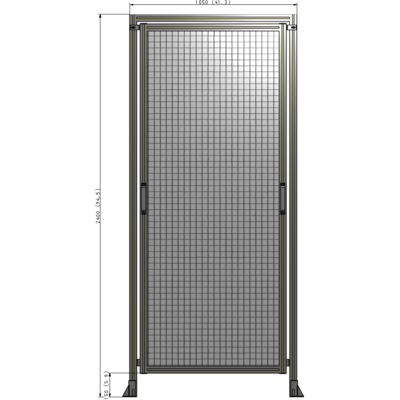 E5-2400-1050-0150-GYMTK GUARDING PANEL 2400MM TALL X 1050MM WIDE 1'' MESH