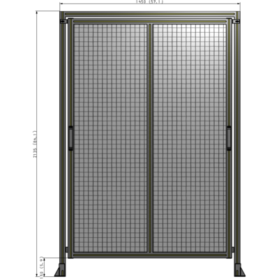 E6-2135-1450-0150-GYMTA GUARDING PANEL 2135MM TALL X 1450MM WIDE 1'' MESH