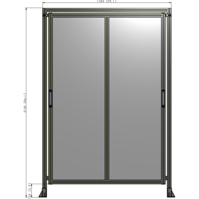 E6-2135-1450-0150-GYPTK GUARDING PANEL 2135MM TALL X 1450MM WIDE 1/4'' POLYCARBONATE