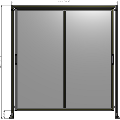 E6-2135-2000-0150-GYPTK GUARDING PANEL 2135MM TALL X 2000MM WIDE 1/4'' POLYCARBONATE