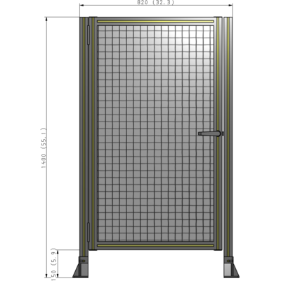 G5-1400-0820-0150-EYMTA GUARDING PANEL 1400MM TALL X 820MM WIDE 1'' MESH