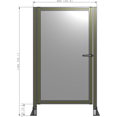 G5-1400-0820-0150-EYPTK GUARDING PANEL 1400MM TALL X 820MM WIDE 1/4'' POLYCARBONATE
