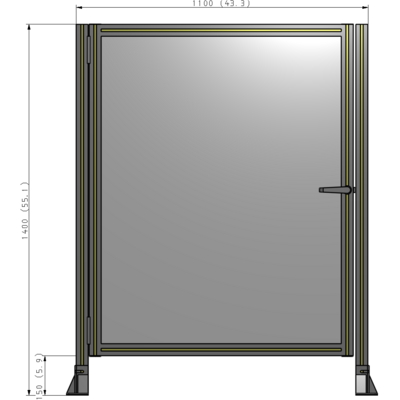 G5-1400-1100-0150-EYPTA GUARDING PANEL 1400MM TALL X 1100MM WIDE 1/4'' POLYCARBONATE