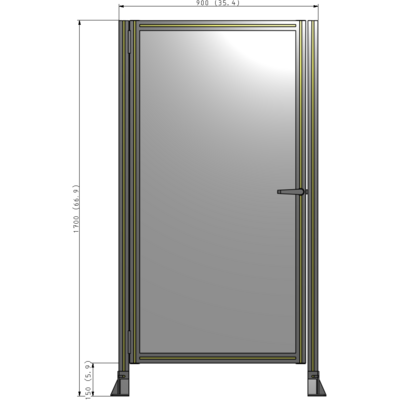 G5-1700-0900-0150-EYPTA GUARDING PANEL 1700MM TALL X 900MM WIDE 1/4'' POLYCARBONATE