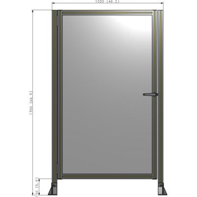 G5-1700-1020-0150-EYPTK GUARDING PANEL 1700MM TALL X 1020MM WIDE 1/4'' POLYCARBONATE