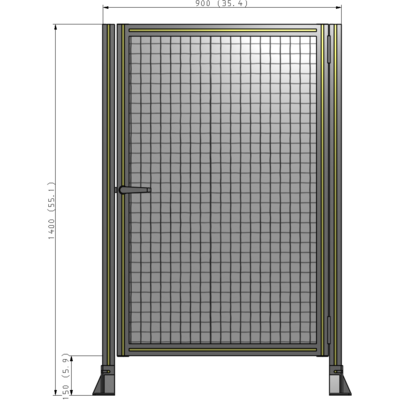 G6-1400-0900-0150-EYMTA GUARDING PANEL 1400MM TALL X 900MM WIDE 1'' MESH