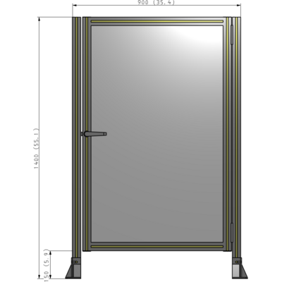 G6-1400-0900-0150-EYPTA GUARDING PANEL 1400MM TALL X 900MM WIDE 1/4'' POLYCARBONATE