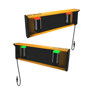 REER MUTING BRACKETS, 2 M5 SENSORS, L-LOGIC, CROSSED OR PARALLEL BEAMS, L: 450MM(MZ L2XP)
